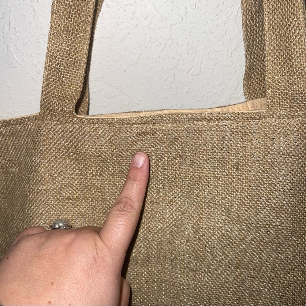 Muche et Muchette Tan/Gold Jute Suede
Fringe Accented Tote - Picture 4 of 14